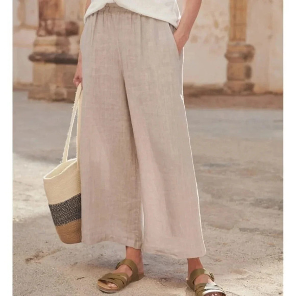Woolovers Elasticated Waist Linen Culottes - Picture 1 of 7